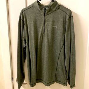 Orvis Men's L Quarter Zip Heather Grey Long Sleeve Pullover Top